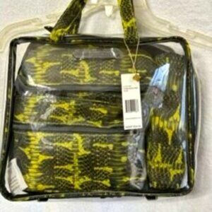 Aimee Kestenberg Yellow and Black Cosmetic Bag Set